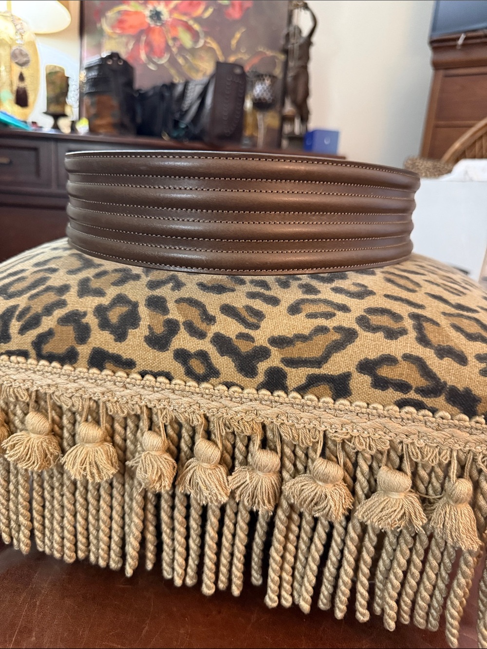 Wide Leather Belt - Lafayette 148. Size Medium